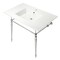 Fauceture KVPB372271CP 37-Inch Console Sink with Brass Legs (Single Faucet Hole), White/Polished Chrome KVPB372271CP - alternate 1